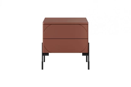 Măsuță de noptieră Sonatia 45 - burgundy Szafka noapte z dwoma sertare Sonatia pe bază de metal 45 cm - burgundy