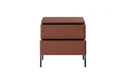 Măsuță de noptieră Sonatia 45 - burgundy Szafka noapte z dwoma sertare Sonatia pe bază de metal 45 cm - burgundy