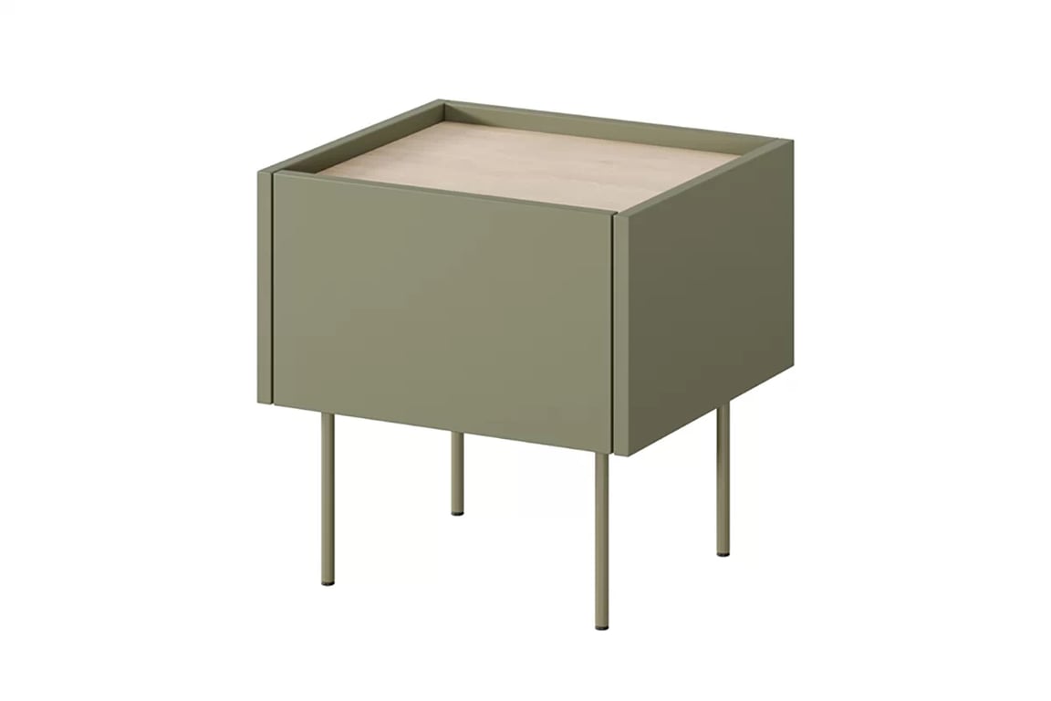 Măsuță de noptieră cu sertar Desin 45 cm 1S - Olive / Stejar nagano Măsuță de noptieră cu sertar Desin 45 1S - Olive / Stejar nagano