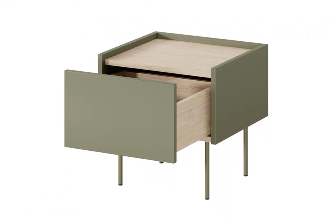 Măsuță de noptieră cu sertar Desin 45 cm 1S - Olive / Stejar nagano Măsuță de noptieră cu sertar Desin 45 1S - Olive / Stejar nagano - interior