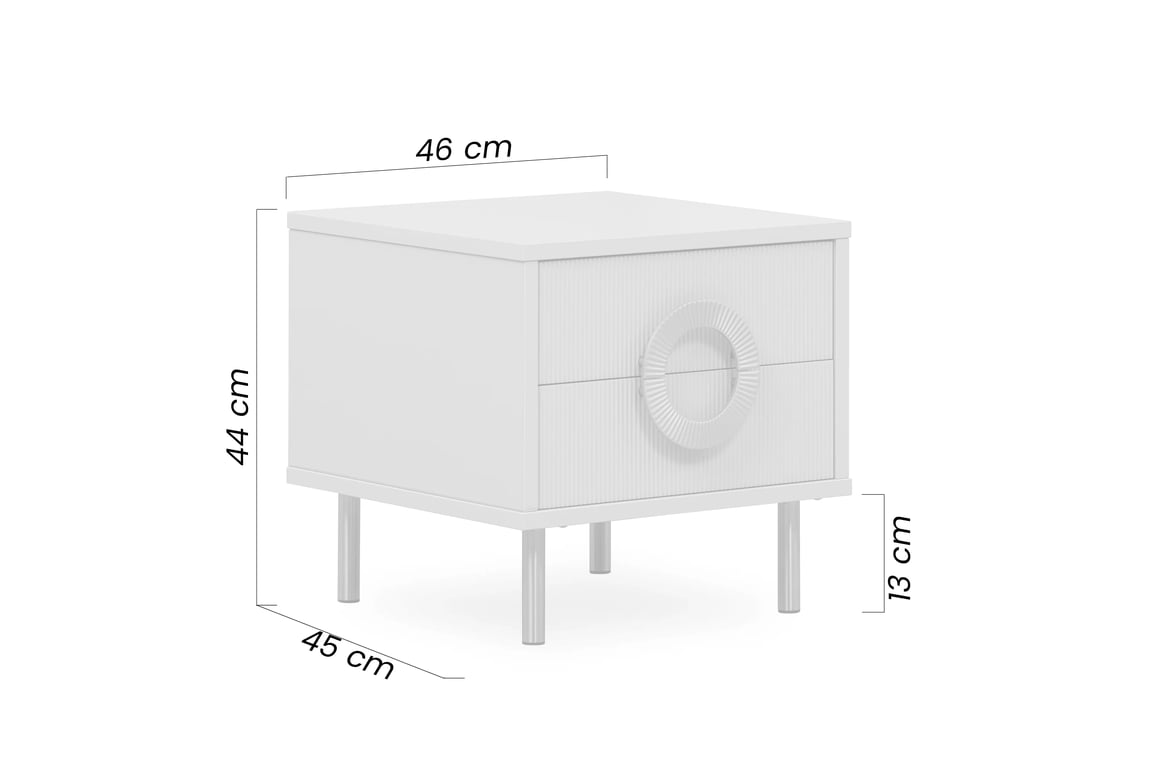 Gotimo éjjeliszekrény 46 cm, fiókos - kasmír / arany lábak Szafka éjjeli Gotimo 46 cm fiokokkal - kasmír / zlote Lábak