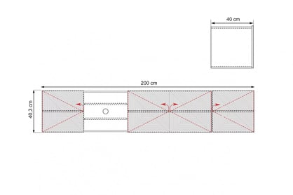 Závesná TV skrinka Asha 200 cm s ryhovaným čelom a výklenkom - dub artisan / rivier stone mat TV skrinka Asha 200 cm závesná s frézovaným frontom i wneka - artisan / rivier stone mat