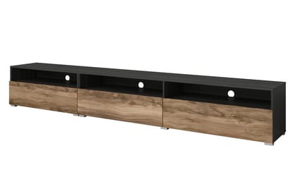 TV skrinka Baros 40 z wnekami 270 cm - touchwood / Orech sattin