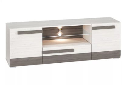 Comodă TV Tonemo 09, 165 cm cu sertar - pin de zăpadă / new grey