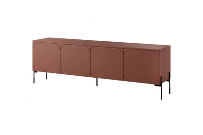 Comodă TV Sonatia 200 - burgundy Dulap TV cu patru uși Sonatia pe bază de metal 200 cm - burgundy