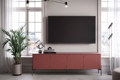 Comodă TV Sonatia 200 - burgundy Dulap TV cu patru uși Sonatia pe bază de metal 200 cm - burgundy