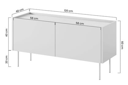 Desin TV szekrény 120 cm fém lábakkal - olíva / nagano tölgy TV-szekrény Desin 120 cm z metalowymi nogami - oliwka / dab nagano