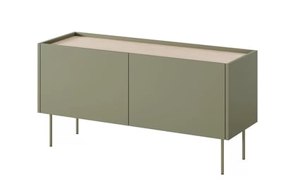 Comodă TV Desin 120 cm cu două uși și un sertar - olive / stejar nagano