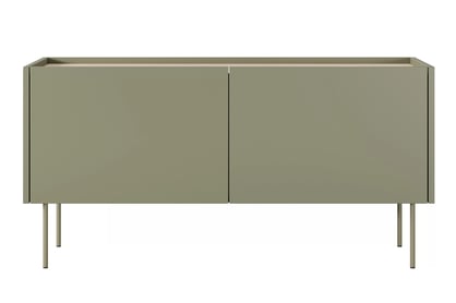 Comodă TV Desin 120 cm cu două uși și un sertar - olive / stejar nagano Dulap TV Desin 120 cm z ukryta szuflada cu picioare metalice - olive / stejar nagano