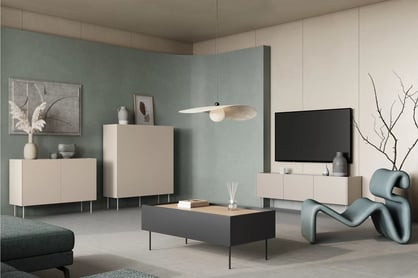 Desin 170 3D2SZ háromajtós TV-szekrény kettő fiókkal - kasmír / nagano-tölgy TV-szekrény Desin 170 cm z 2 ukrytymi fiokok - kasmír / dab nagano