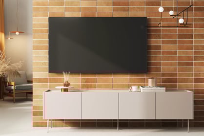 Comodă TV cu patru uși și un sertar Desin 220 4U1S - cașmir / Stejar nagano Dulap TV Desin 220 cm  z ukryta szuflada pe bază de metal - cașmir / stejar nagano