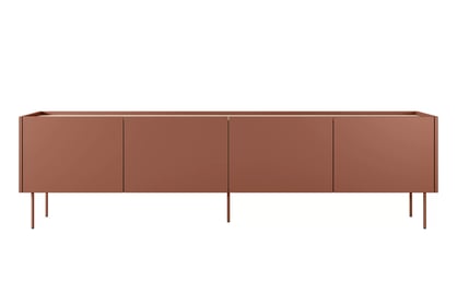 Dulap TV Desin 220 cm cu picioare metalice - ceramica rosu / stejar nagano Dulap TV Desin 220 cm z metalowymi nogami - ceramic red / stejar nagano
