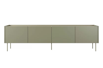 Comodă TV Desin 220 4U - Olive / Stejar nagano Dulap TV Desin 220 cm z metalowymi nogami - olive / stejar nagano