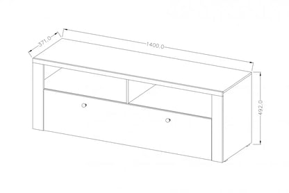TV stolík Larona 41 s otvorenými policami - sibiu larche / sonoma truffel TV skrinka Larona 41 - 140 cm - sibiu larche / sonoma truffel