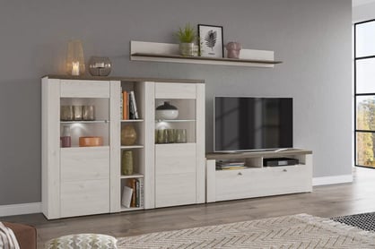 TV stolík Larona 41 s otvorenými policami - sibiu larche / sonoma truffel TV skrinka Larona 41 - 140 cm - sibiu larche / sonoma truffel