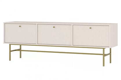 TV stolek Lotina III 180 cm 3K - pískově béžový / zlaté nožky