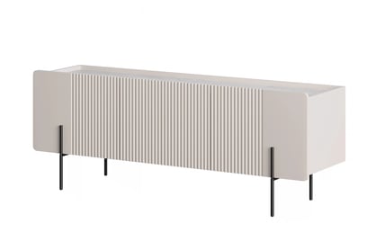 TV stolek Malmi 150 cm - kašmírový / crema bianca / černé nožky