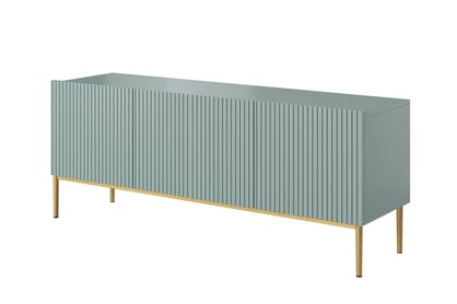 Comodă TV Nicole 150 cm - MDF salvie / picioare aurii