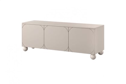 Sonatia II háromajtós TV szekrény, gömb lábakon - 150 cm - kasmír