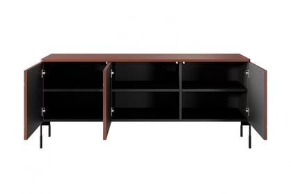 Comodă TV Sonatia 150 - burgundy Dulap TV cu trei uși Sonatia pe bază de metal 150 cm - burgundy