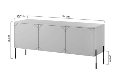 Comodă TV Sonatia 150 - burgundy Dulap TV cu trei uși Sonatia pe bază de metal 150 cm - burgundy