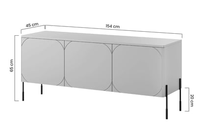 Comodă TV Sonatia 150 cm cu trei uși și un sertar - burgundy Dulap TV cu trei uși z ukryta szuflada Sonatia 150 cm - burgundy