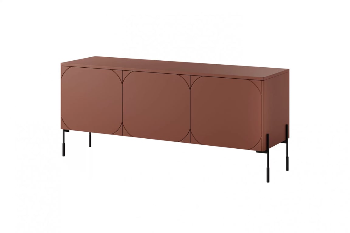 Comodă TV Sonatia 150 cm cu trei uși și un sertar - burgundy Dulap TV cu trei uși z ukryta szuflada Sonatia 150 cm - burgundy