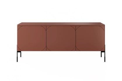 Comodă TV Sonatia 150 cm cu trei uși și un sertar - burgundy Dulap TV cu trei uși z ukryta szuflada Sonatia 150 cm - burgundy