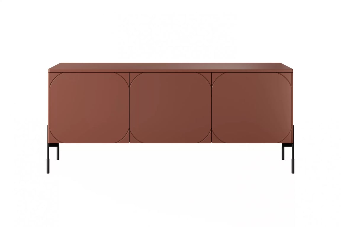 Comodă TV Sonatia 150 cm cu trei uși și un sertar - burgundy Dulap TV cu trei uși z ukryta szuflada Sonatia 150 cm - burgundy