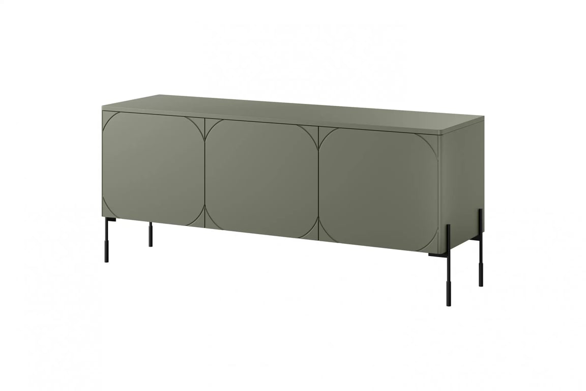Comodă TV Sonatia 150 cm cu trei uși și un sertar - olive Dulap TV cu trei uși z ukryta szuflada Sonatia 150 cm - olive