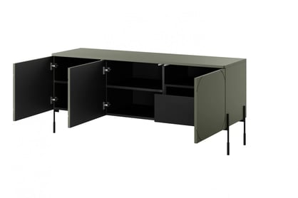 Comodă TV Sonatia 150 cm cu trei uși și un sertar - olive Dulap TV cu trei uși z ukryta szuflada Sonatia 150 cm - olive