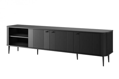 TV stolík Vespera 3D 187 cm - čierna / čierne nožičky