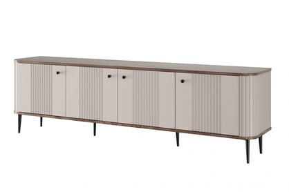 Dulap TV Vesper 4D 187 cm - cașmir / nuc / picioare negre