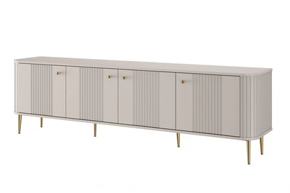 Dulap TV Vesper 4D 187 cm - cașmir / picioare aurii