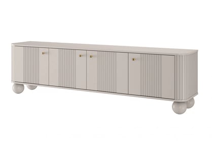 Dulap TV Vesper 4D 187 cm - cașmir / mânere aurii / picioare rotunde
