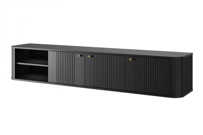 Závesný TV stolík Vespera 3D 187 cm - čierna / zlatá