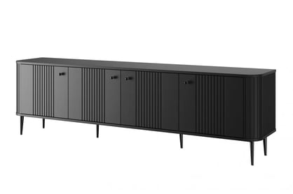 Vesper 4D TV-szekrény 187 cm - fekete / arany lábak