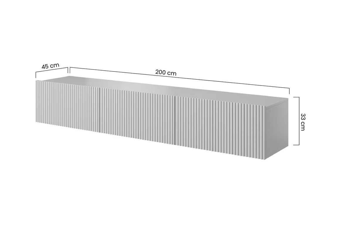 Nicole 200 cm-es fali TV-szekrény - antik rózsaszín MDF TV-szekrény függő Nicole z szuflada 200 cm - antik rozsaszín
