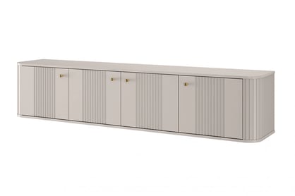 Dulap TV suspendat Vesper 4D 187 cm - cașmir / mânere aurii