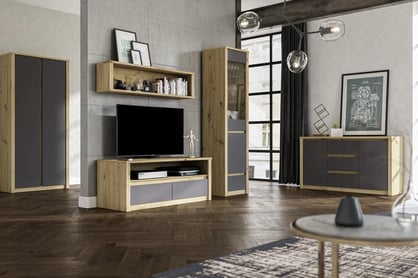 TV stolík so zásuvkami Malta Dub artisan/Grey Komplet nábytku malta