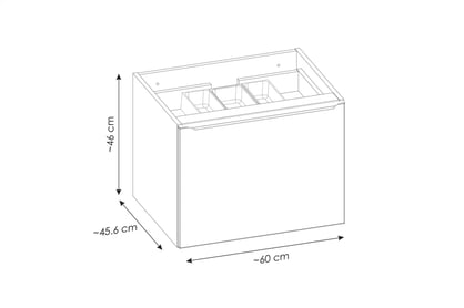 Skříňka závěsná pod umyvadlo Santa Fe Taupe 60 cm - křemíková šedá Skříňka do lazienki comad 