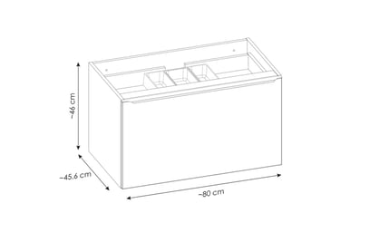 Skříňka závěsná pod umyvadlo Santa Fe Taupe 80 cm - křemíková šedá Skříňka do lazienki comad 