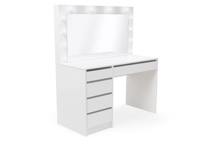 Toaletný stolík Velinio XL 120 cm - biela