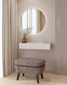 Jukon fali toalettasztal tükörrel 90 cm - kasmír / fekete lábak Toaletka függő z tükör Jukon 90 cm - kasmír / fekete Lábak