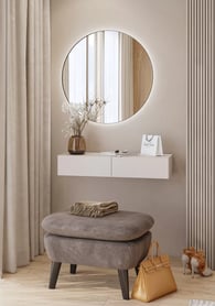 Jukon fali toalettasztal tükörrel 90 cm - kasmír / fekete lábak Toaletka függő z tükör Jukon 90 cm - kasmír / fekete Lábak