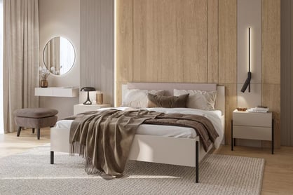 Jukon fali toalettasztal tükörrel 90 cm - kasmír / fekete lábak Toaletka függő z tükör Jukon 90 cm - kasmír / fekete Lábak