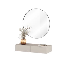 Jukon fali toalettasztal tükörrel 90 cm - kasmír / fekete lábak Toaletka függő z tükör Jukon 90 cm - kasmír / fekete Lábak