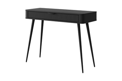 Toaletný stolík Zeliano so zásuvkou 100 cm - čierny / čierne nožičky
