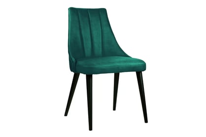 Scaun din lemn Valeri cu scaun tapițat - închis Verde Monolith 37 / picioare negre