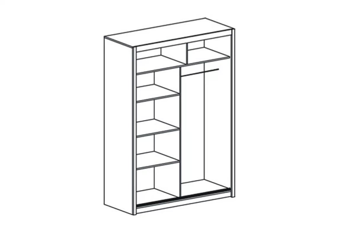 Dulap glisant Vista 150 cm cu oglindă - stejar sonoma Skříň vista wnetrze